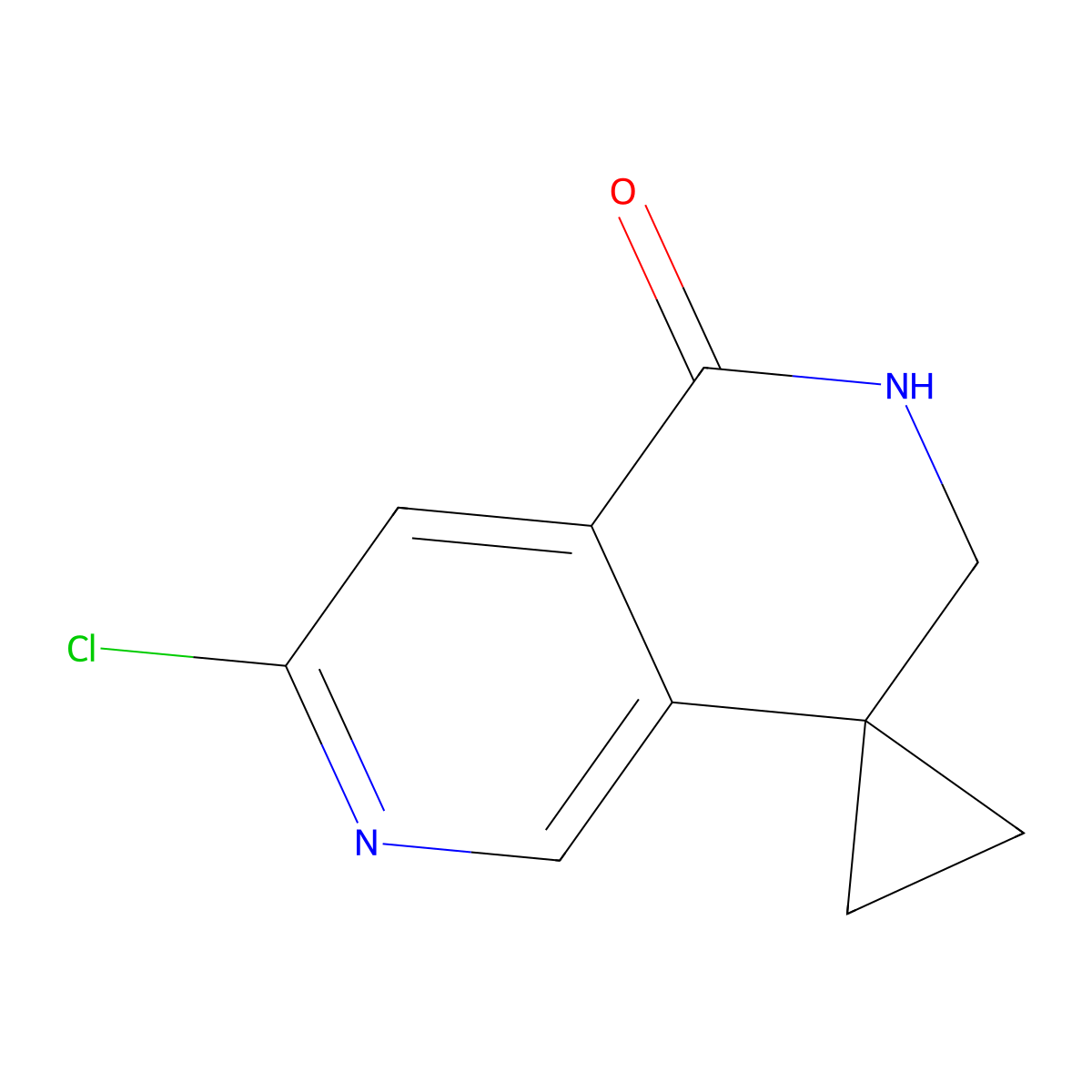 7'-Chloro-2',3'-dihydro-1'H-spiro[cyclopropane-1,4'-[2,6]naphthyridin]-1'-one molecular structure, CAS 2851437-76-6