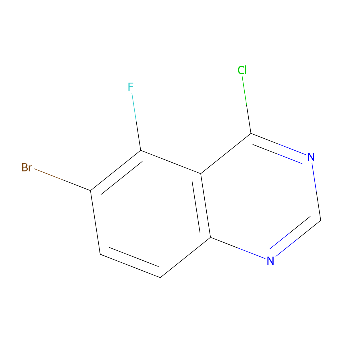 6-Bromo-4-chloro-5-fluoroquinazoline molecular structure, CAS 2851467-60-0