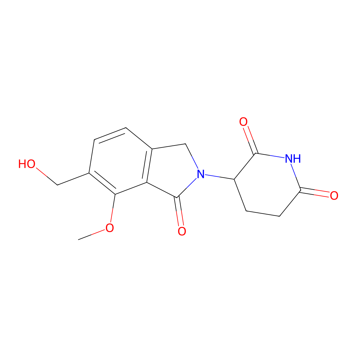 3-[6-(Hydroxymethyl)-7-methoxy-1-oxo-2,3-dihydro-1H-isoindol-2-YL]piperidine-2,6-dione molecular structure, CAS 2851485-09-9
