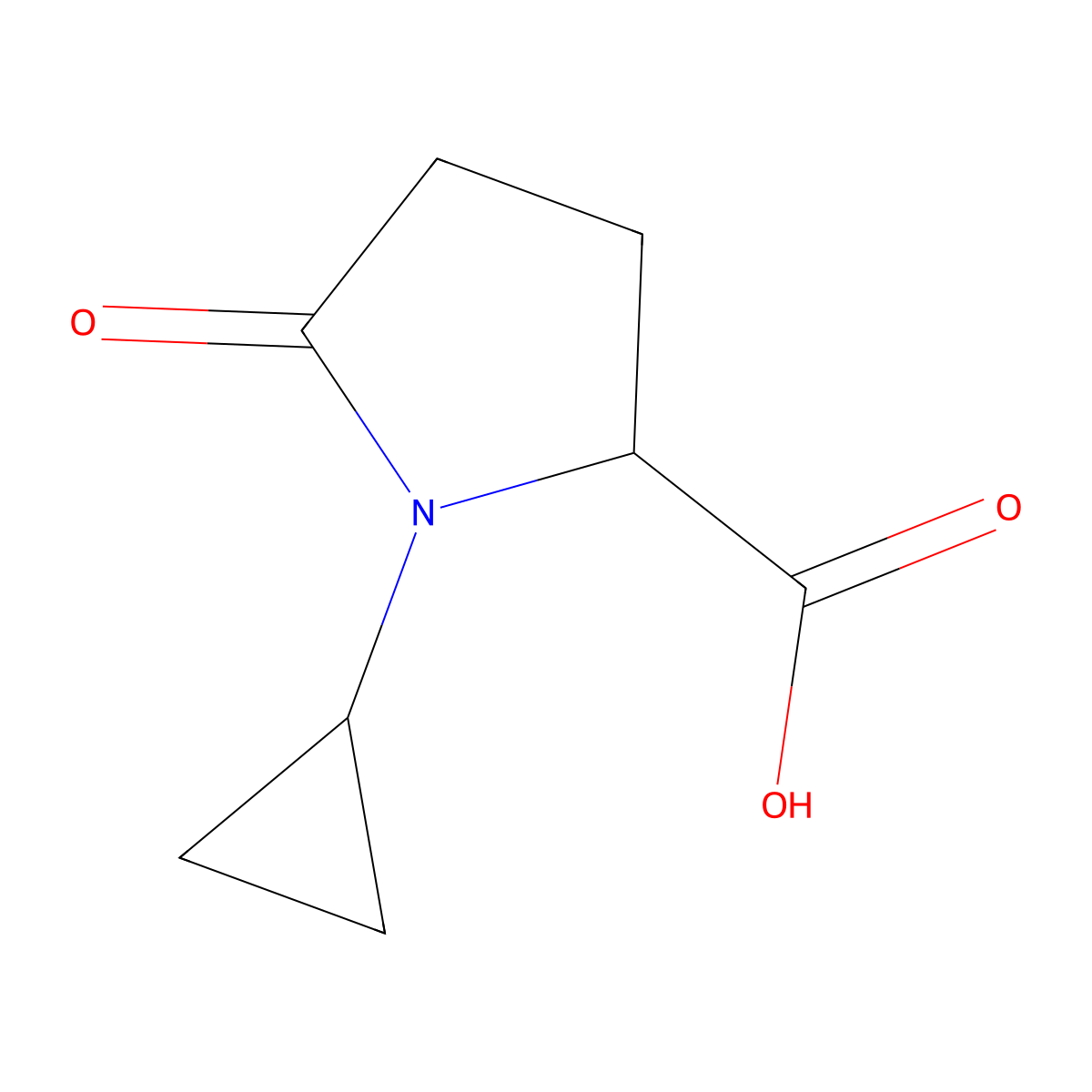 1-Cyclopropyl-5-oxopyrrolidine-2-carboxylic acid molecular structure, CAS 2851530-44-2