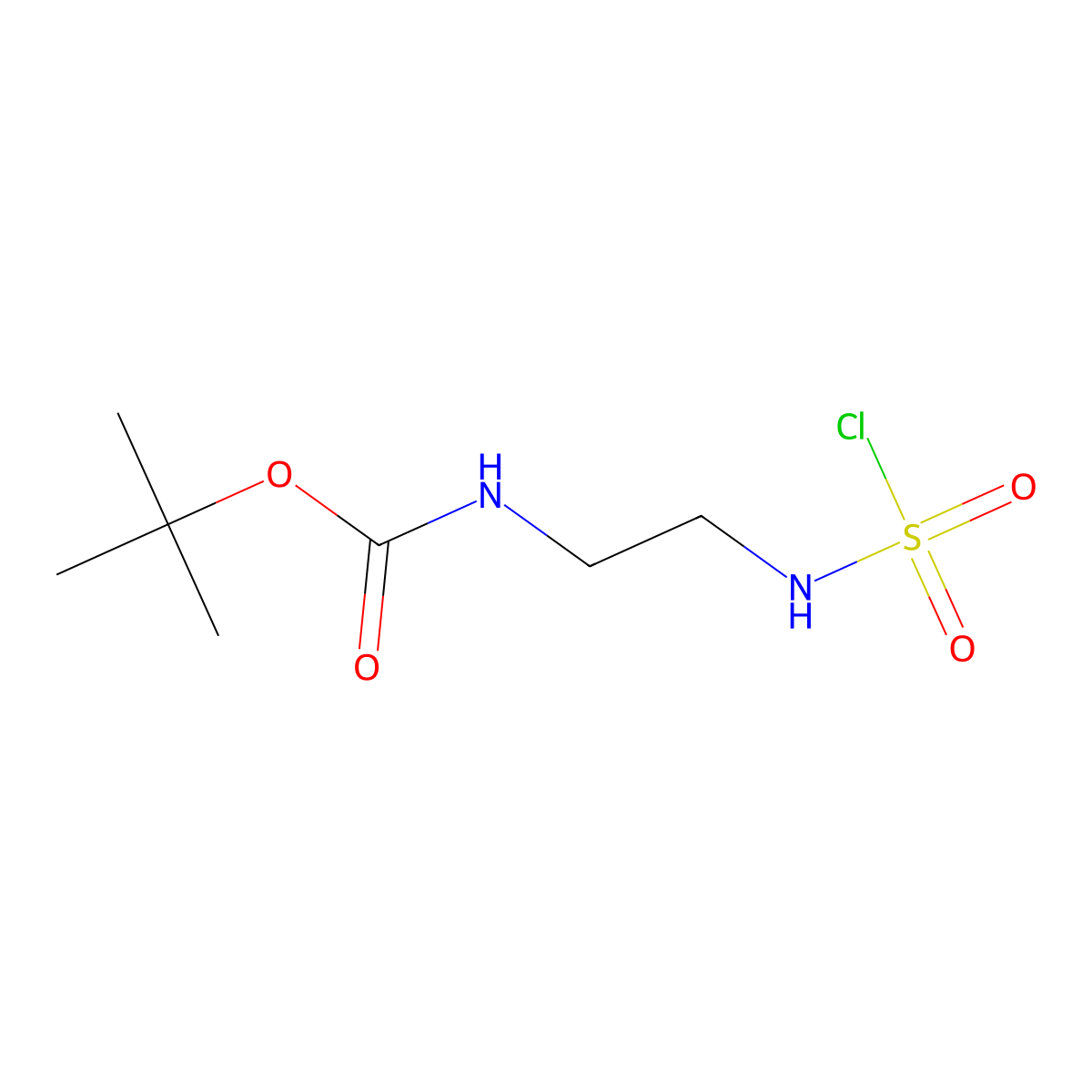tert-butyl N-{2-[(chlorosulfonyl)amino]ethyl}carbamate molecular structure, CAS 2851867-14-4
