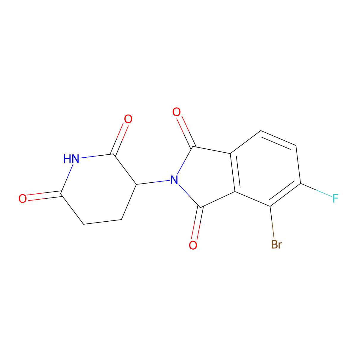4-Bromo-2-(2,6-dioxopiperidin-3-yl)-5-fluoroisoindoline-1,3-dione molecular structure, CAS 2851889-86-4