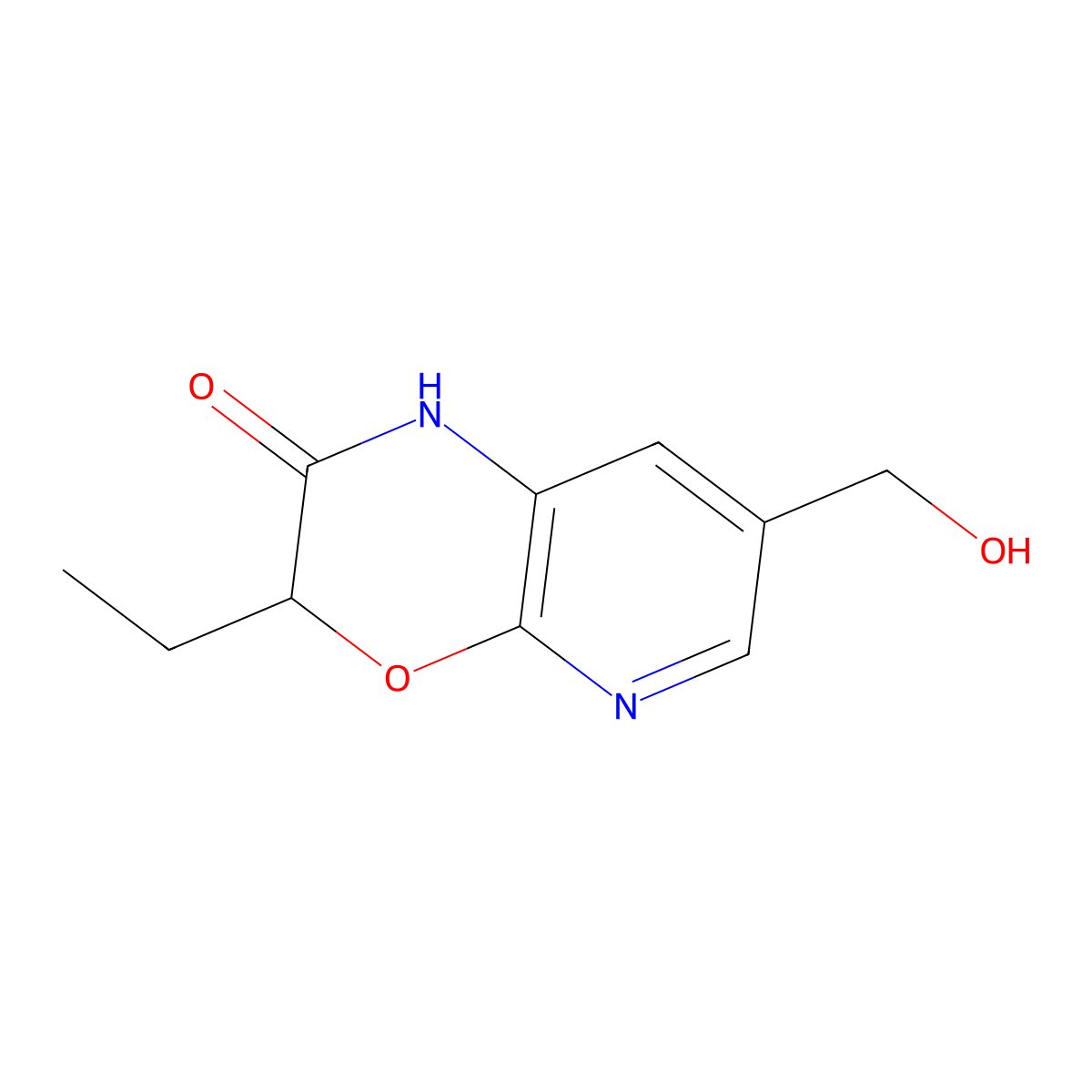 3-Ethyl-7-(hydroxymethyl)-1H-pyrido[2,3-b][1,4]oxazin-2(3H)-one molecular structure, CAS 2851897-82-8