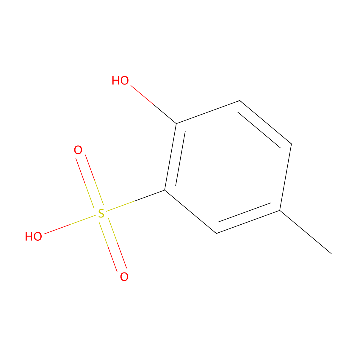 2-Hydroxy-5-methylbenzenesulfonic acid molecular structure, CAS 28519-04-2
