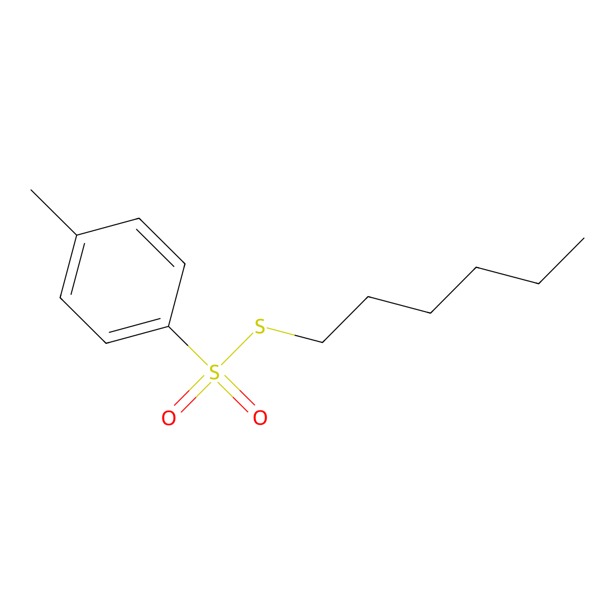 p-Toluenesulfonic acid, thio-, S-hexyl ester molecular structure, CAS 28519-32-6