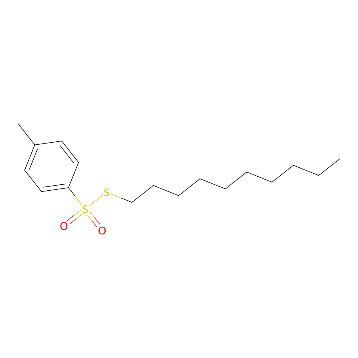p-Toluenesulfonic acid, thio-, S-decyl ester molecular structure, CAS 28519-33-7