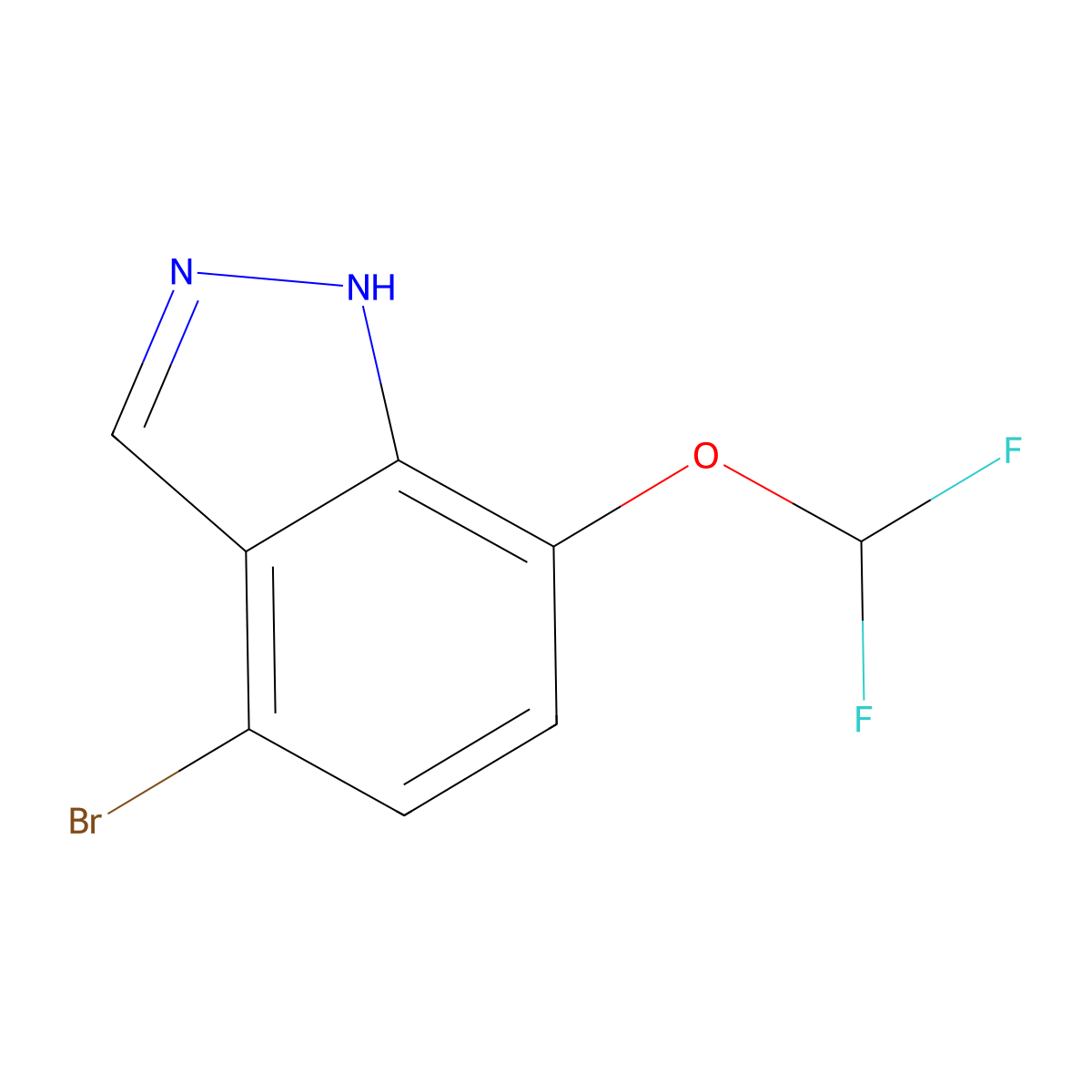 4-Bromo-7-(difluoromethoxy)-1H-indazole molecular structure, CAS 2851972-42-2