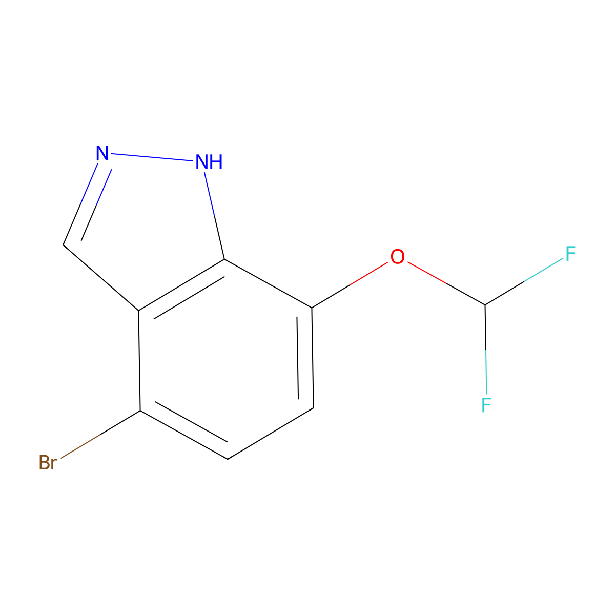 4-Bromo-7-(difluoromethoxy)-1H-indazole molecular structure, CAS 2851972-42-2