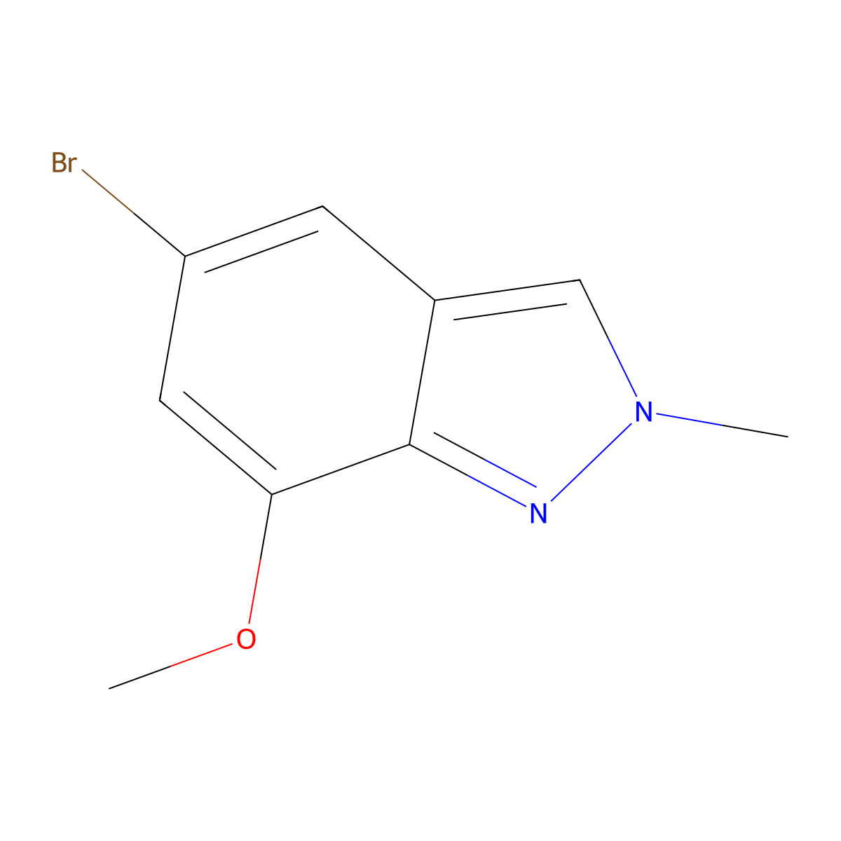 5-bromo-7-methoxy-2-methyl-2H-indazole molecular structure, CAS 2851972-49-9