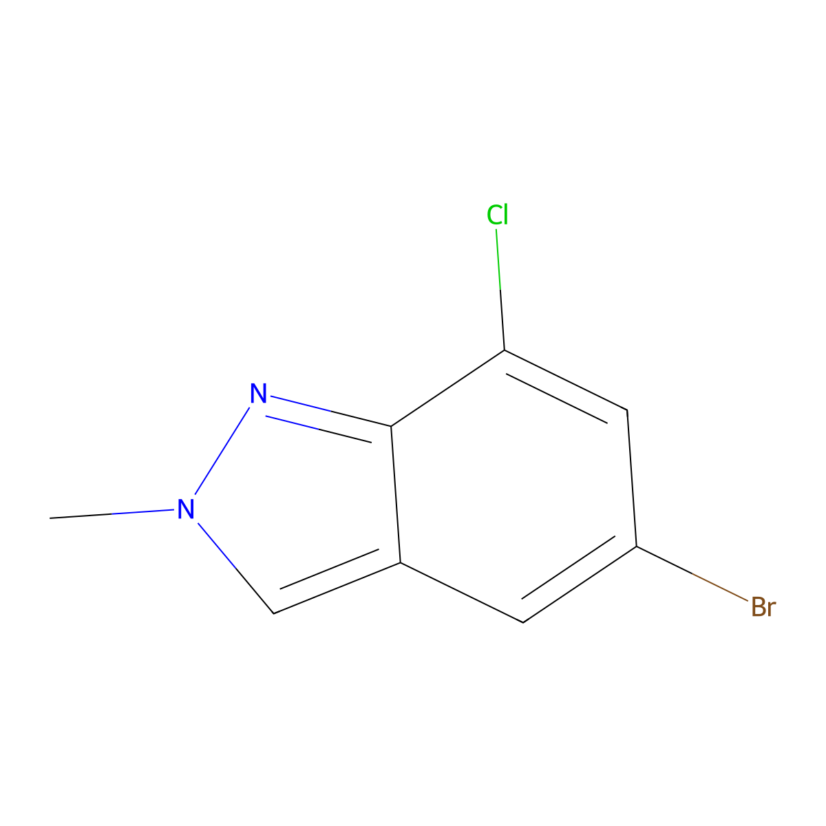5-bromo-7-chloro-2-methyl-2H-indazole molecular structure, CAS 2851972-54-6