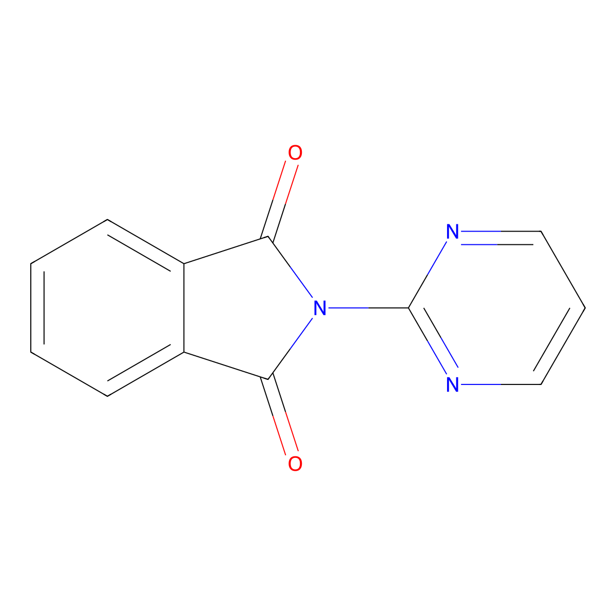 2-(Pyrimidin-2-yl)isoindoline-1,3-dione molecular structure, CAS 2852-16-6