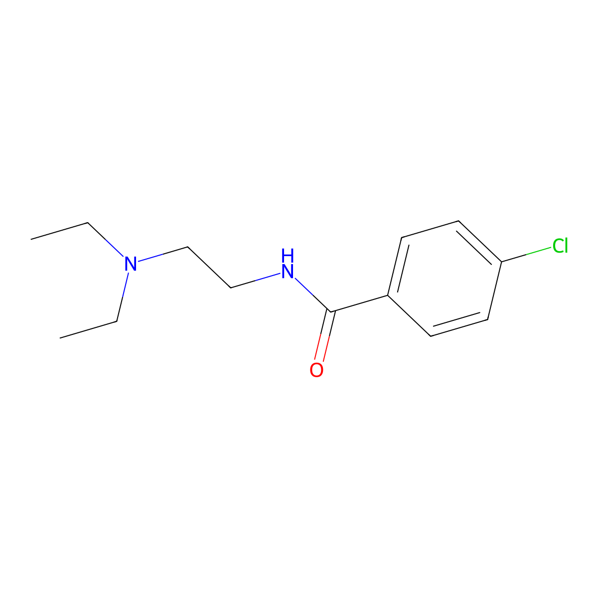 4-Chloro-N-[2-(diethylamino)ethyl]benzamide molecular structure, CAS 2852-23-5