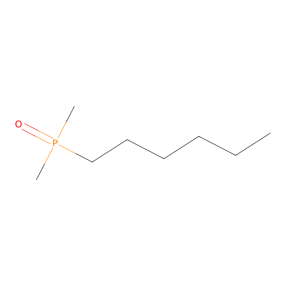 Hexyldimethylphosphine oxide molecular structure, CAS 28520-49-2