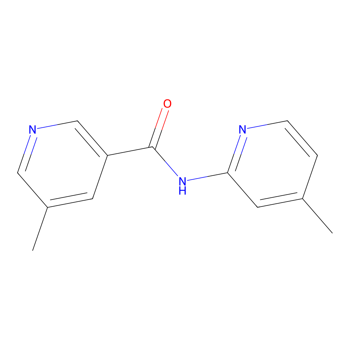 5-Methyl-N-(4-methyl-2-pyridinyl)-3-pyridinecarboxamide molecular structure, CAS 2852092-97-6