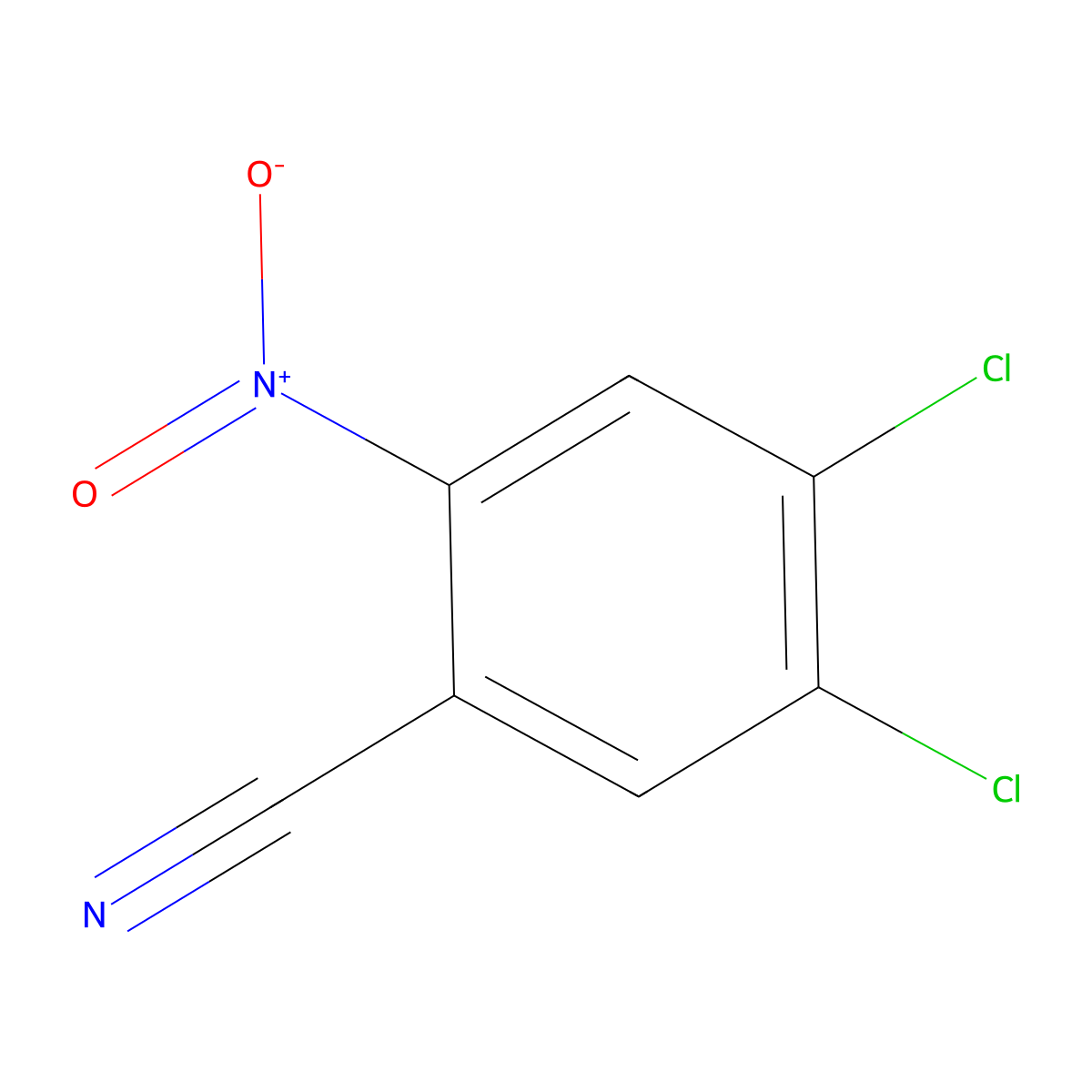 4,5-Dichloro-2-nitrobenzonitrile molecular structure, CAS 28523-93-5