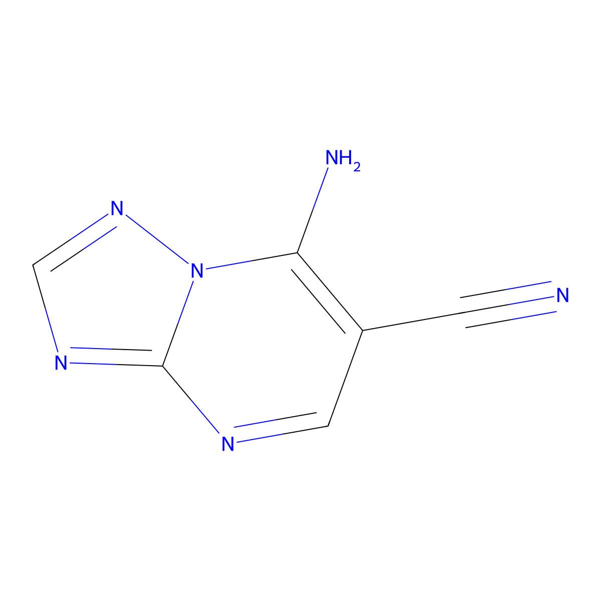 7-Amino-[1,2,4]triazolo[1,5-a]pyrimidine-6-carbonitrile molecular structure, CAS 28524-64-3