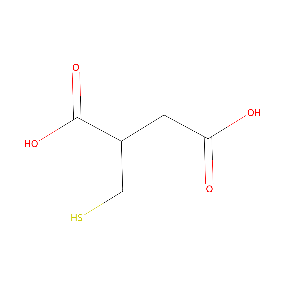 2-(sulfanylmethyl)butanedioic Acid molecular structure, CAS 28525-49-7