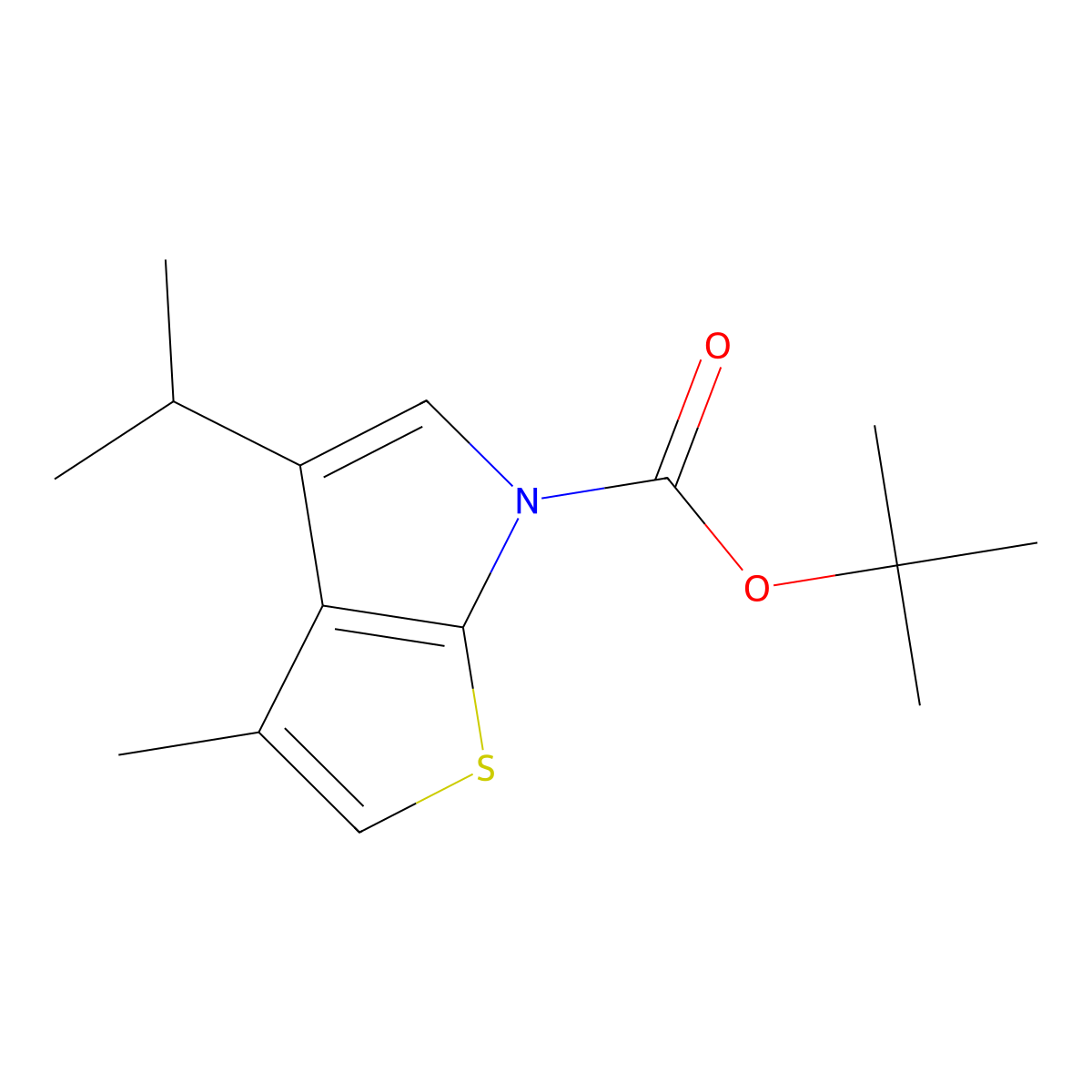 Tert-butyl 3-methyl-4-propan-2-ylthieno[2,3-b]pyrrole-6-carboxylate molecular structure, CAS 2852760-95-1
