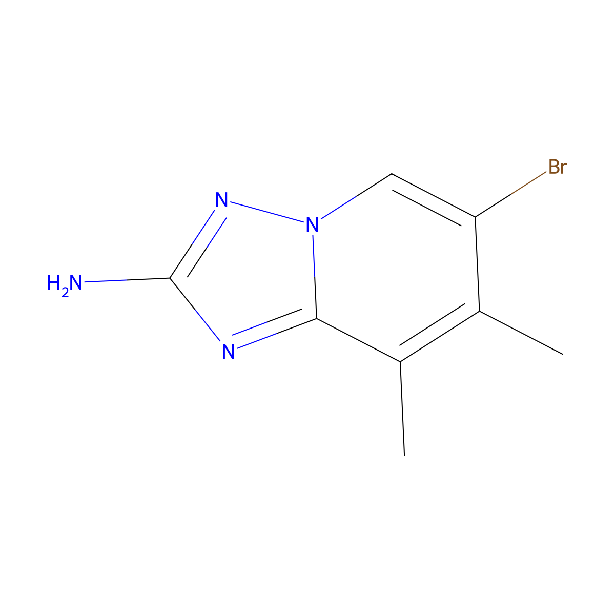 [1,2,4]Triazolo[1,5-a]pyridin-2-amine, 6-bromo-7,8-dimethyl- molecular structure, CAS 2852761-24-9