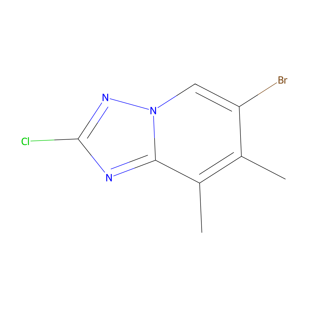 [1,2,4]Triazolo[1,5-a]pyridine, 6-bromo-2-chloro-7,8-dimethyl- molecular structure, CAS 2852761-25-0