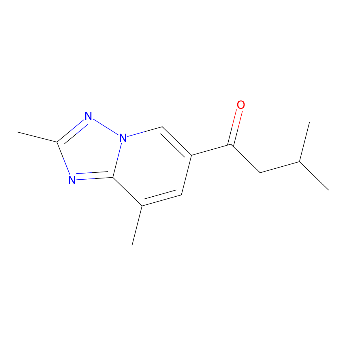 1-(2,8-Dimethyl-[1,2,4]triazolo[1,5-a]pyridin-6-yl)-3-methyl-butan-1-one molecular structure, CAS 2852761-29-4