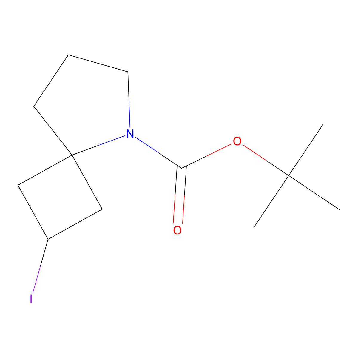 tert-Butyl 2-iodo-5-azaspiro[3.4]octane-5-carboxylate molecular structure, CAS 2852761-35-2