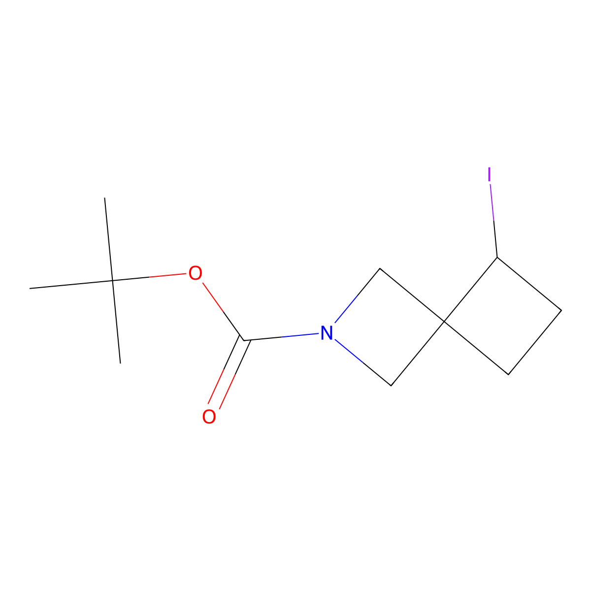 Tert-butyl 5-iodo-2-azaspiro[3.3]heptane-2-carboxylate molecular structure, CAS 2852761-36-3