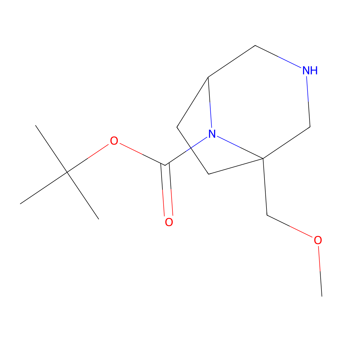 tert-butyl (1R,5S)-1-(methoxymethyl)-3,8-diazabicyclo[3.2.1]octane-8-carboxylate molecular structure, CAS 2852766-00-6