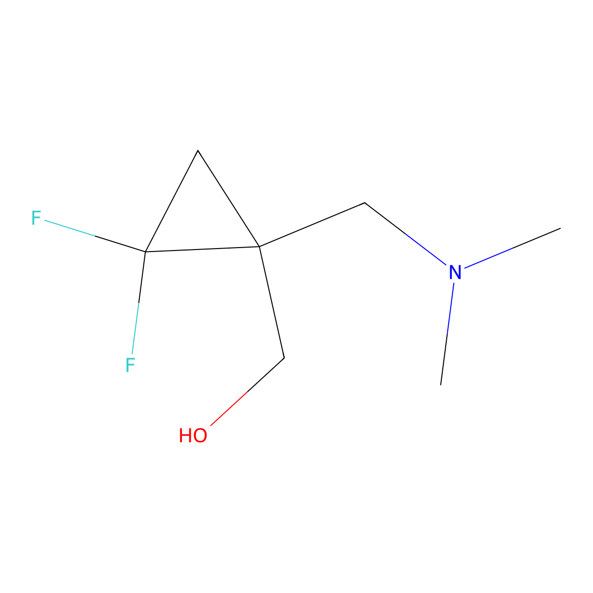 (R)-(1-((Dimethylamino)methyl)-2,2-difluorocyclopropyl)methanol molecular structure, CAS 2852766-22-2