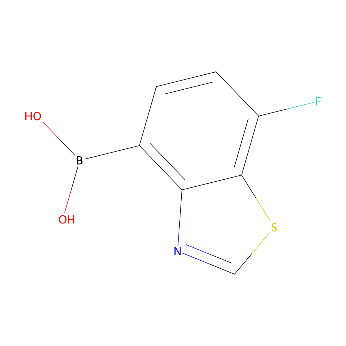 (7-Fluoro-1,3-benzothiazol-4-yl)boronic acid molecular structure, CAS 2852766-56-2