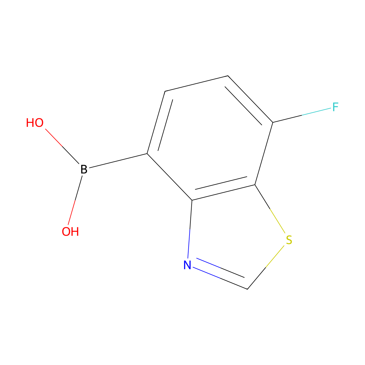 (7-Fluoro-1,3-benzothiazol-4-yl)boronic acid molecular structure, CAS 2852766-56-2