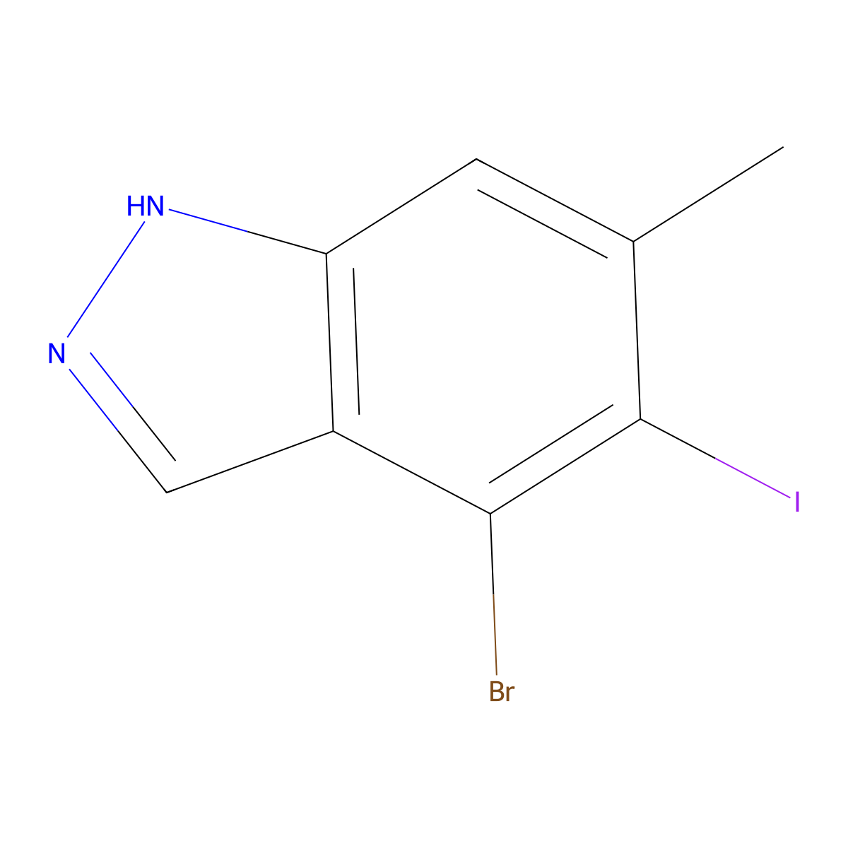 4-Bromo-5-iodo-6-methyl-1H-indazole molecular structure, CAS 2852768-00-2