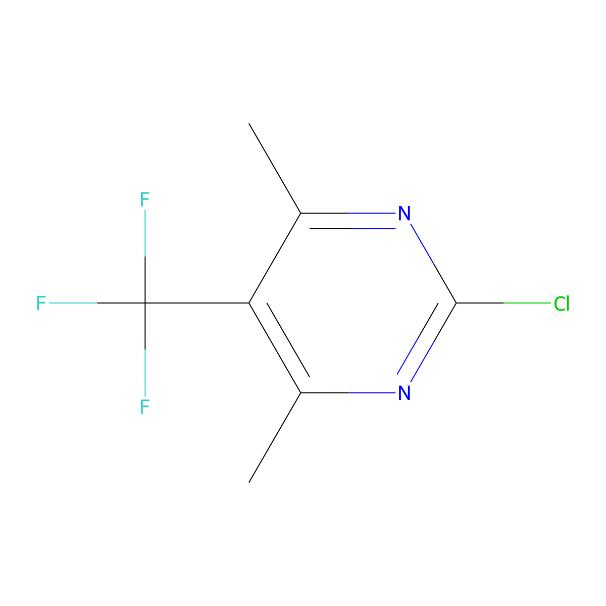 2-Chloro-4,6-dimethyl-5-(trifluoromethyl)pyrimidine molecular structure, CAS 2852769-70-9