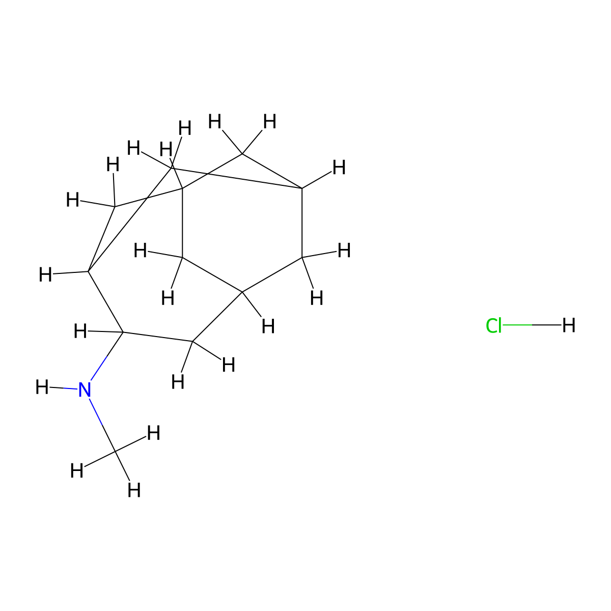 N-methyltricyclo[4.3.1.1,3,8]undecan-4-aminehydrochloride molecular structure, CAS 28529-76-2