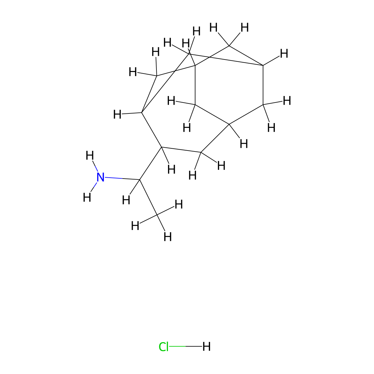 1-{Tricyclo[4.3.1.1,3,8]undecan-4-yl}ethan-1-amine hydrochloride molecular structure, CAS 28529-87-5