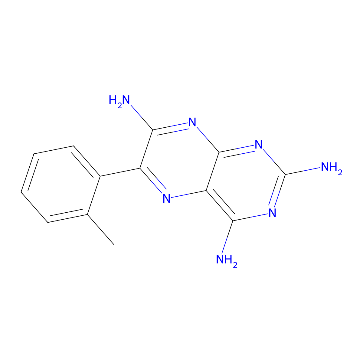 2,4,7-Triamino-6-o-tolylpteridine molecular structure, CAS 2853-69-2