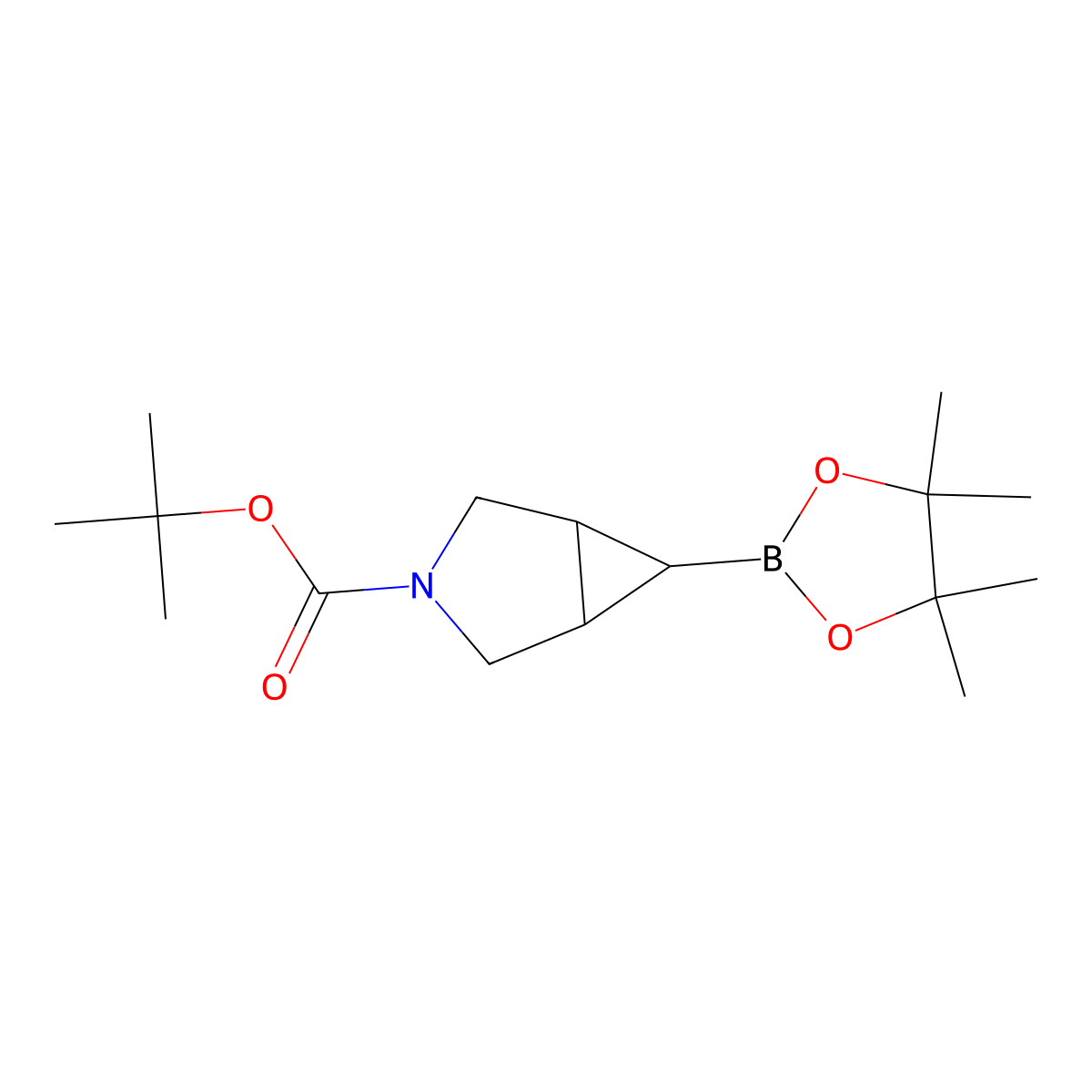 Tert-butyl 6-(4,4,5,5-tetramethyl-1,3,2-dioxaborolan-2-yl)-3-azabicyclo[3.1.0]hexane-3-carboxylate molecular structure, CAS 2853484-52-1