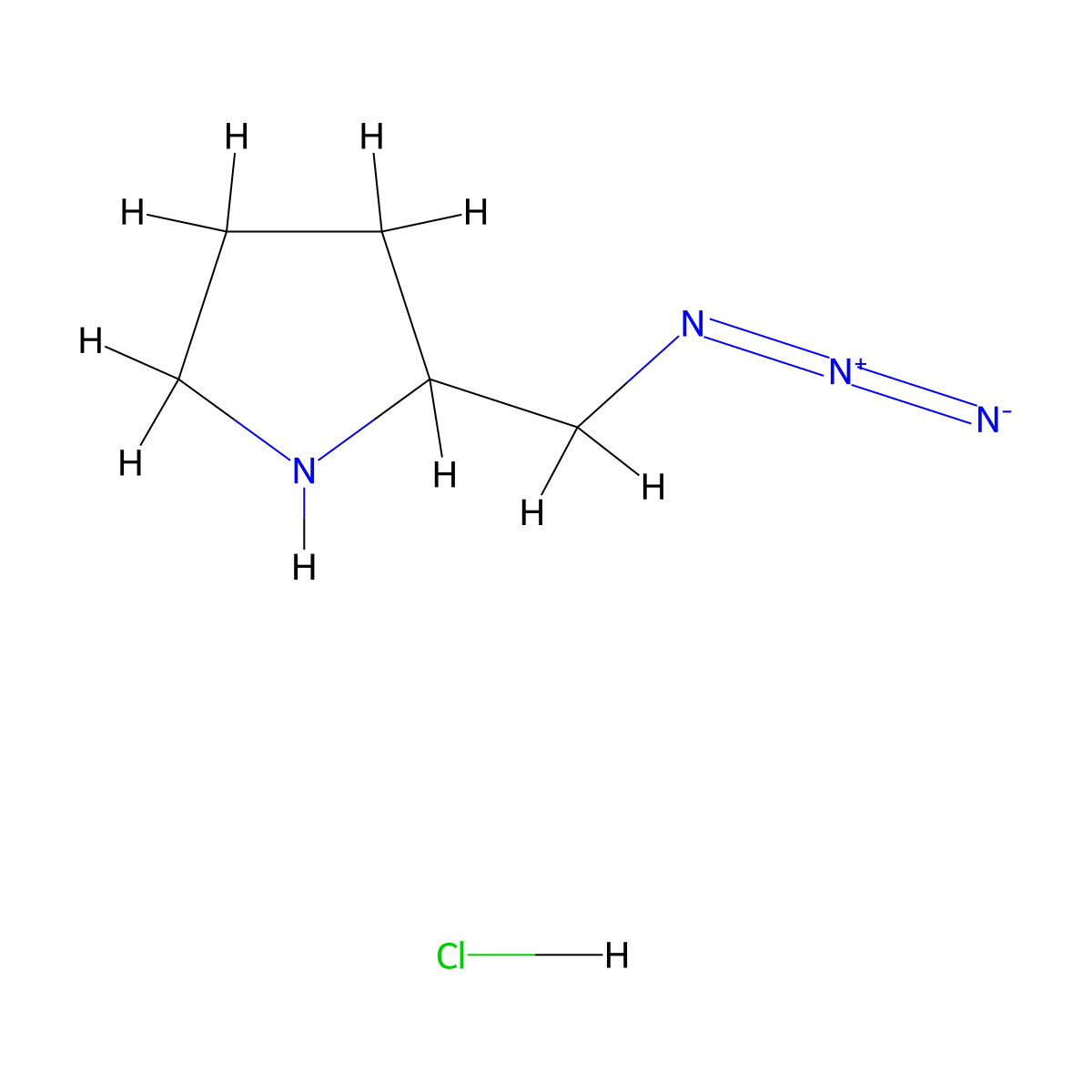 2-(Azidomethyl)pyrrolidine hydrochloride molecular structure, CAS 2853522-60-6