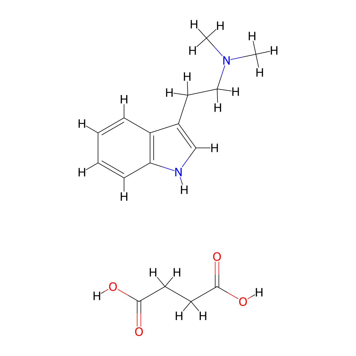 N,N-DMT (succinate) molecular structure, CAS 2853570-32-6