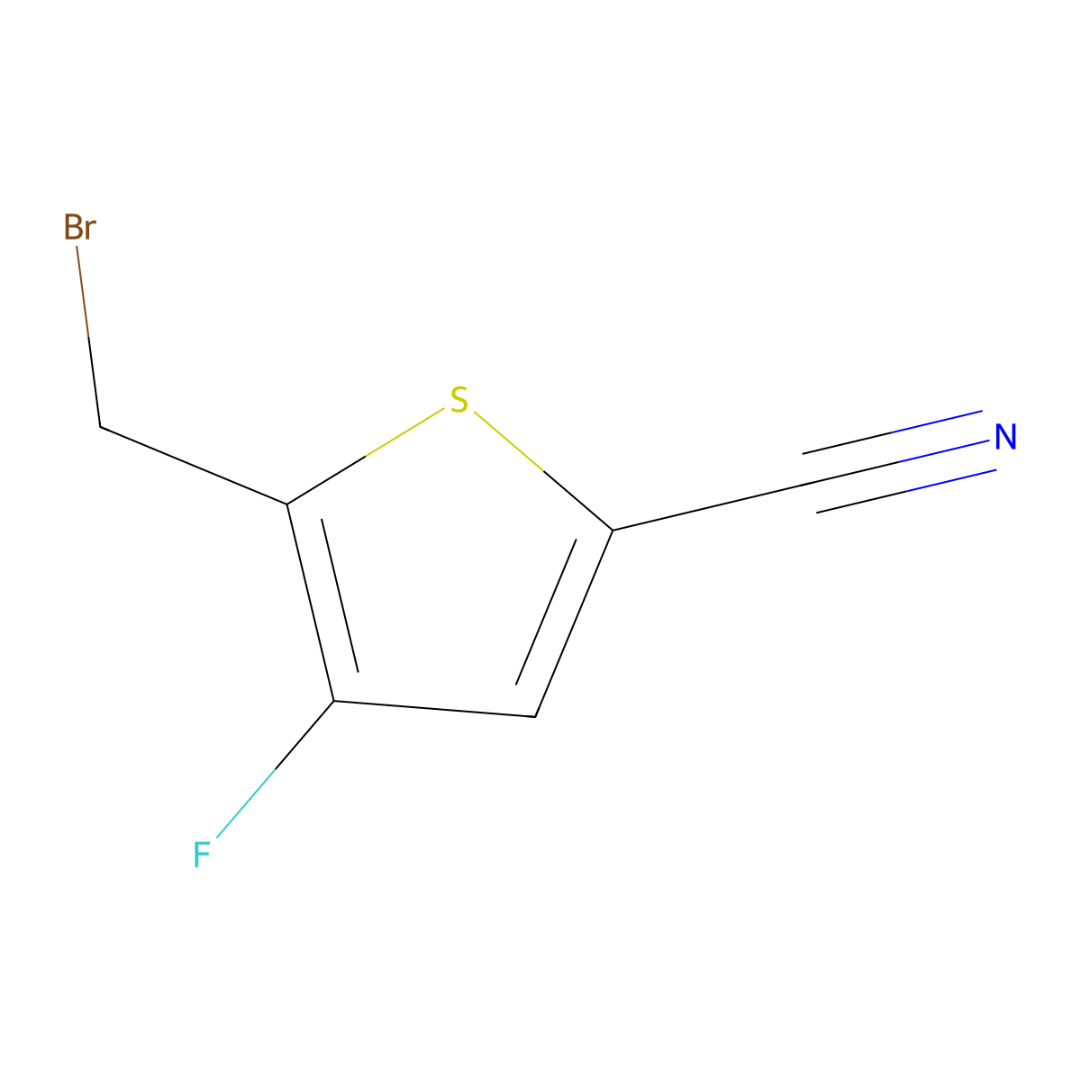 5-(Bromomethyl)-4-fluoro-thiophene-2-carbonitrile molecular structure, CAS 2853612-70-9
