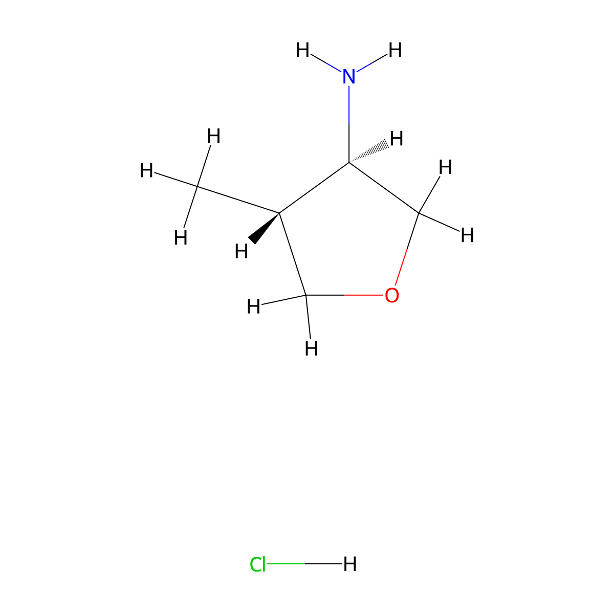 trans-4-Methyltetrahydrofuran-3-amine hydrochloride molecular structure, CAS 2853616-47-2