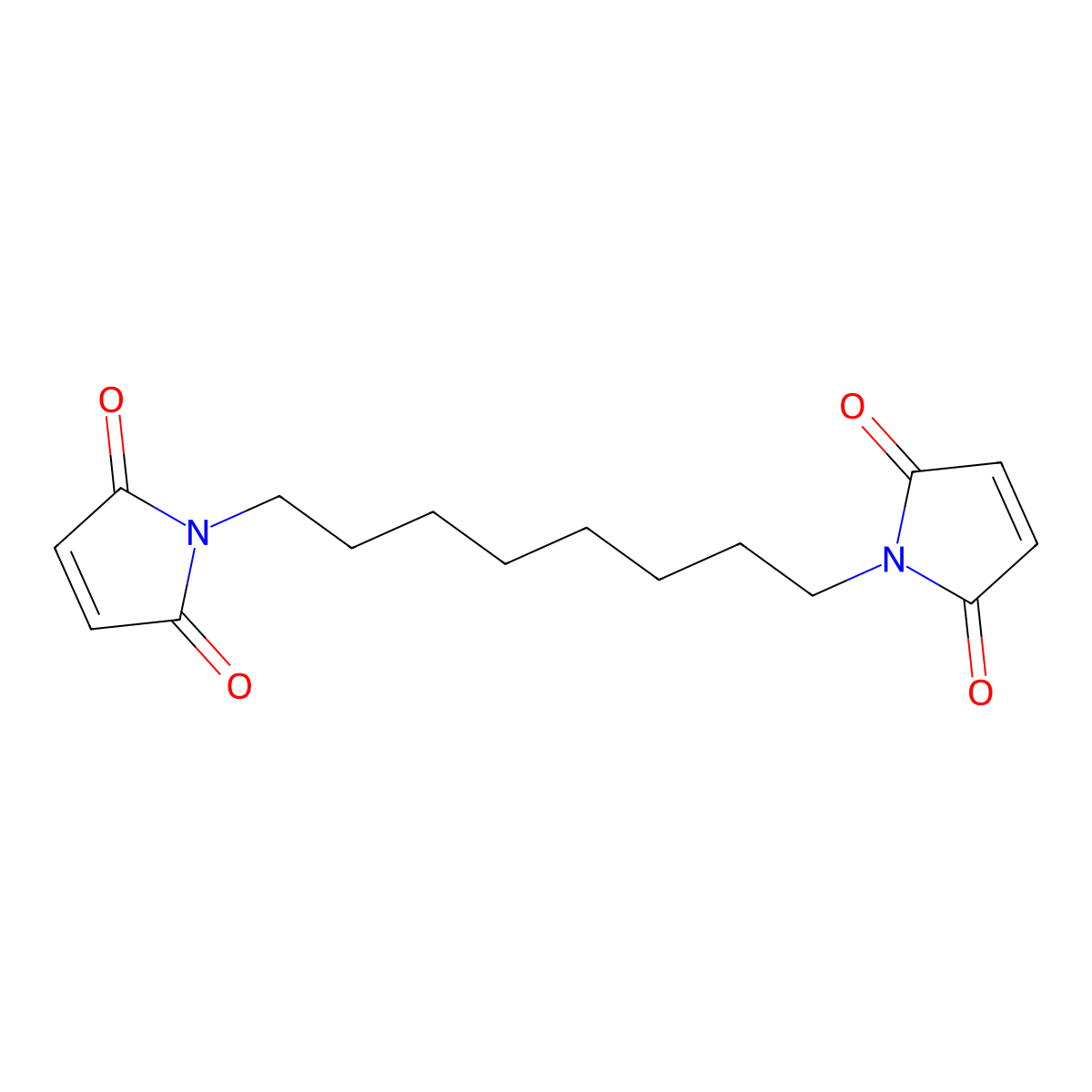 1H-Pyrrole-2,5-dione, 1,1'-(1,8-octanediyl)bis- molecular structure, CAS 28537-73-7