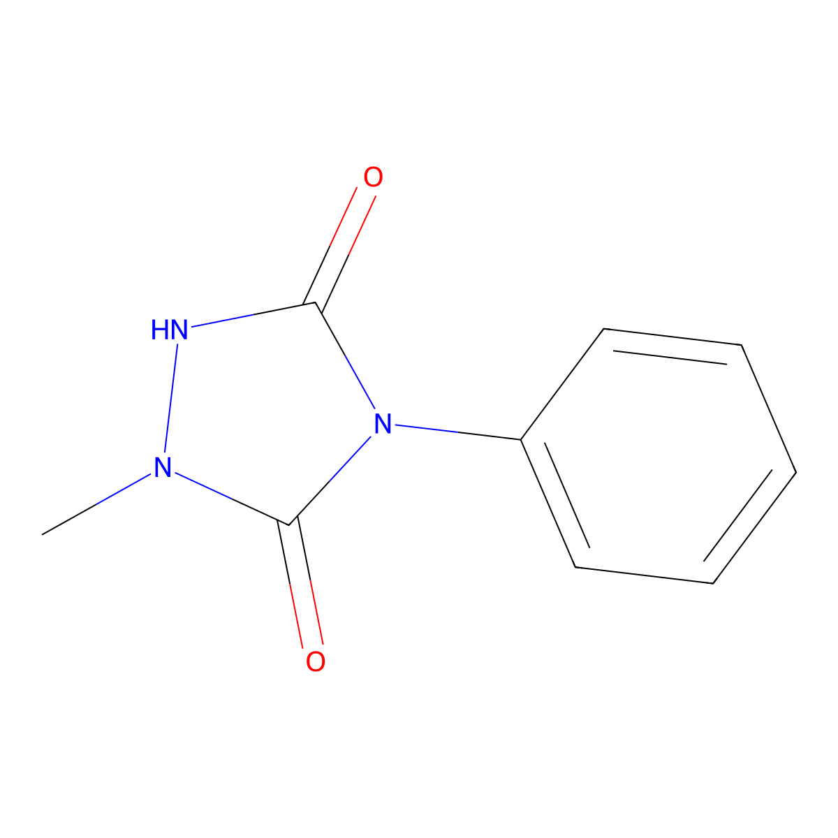 1-Methyl-4-phenyl-1,2,4-triazolidine-3,5-dione molecular structure, CAS 28538-67-2