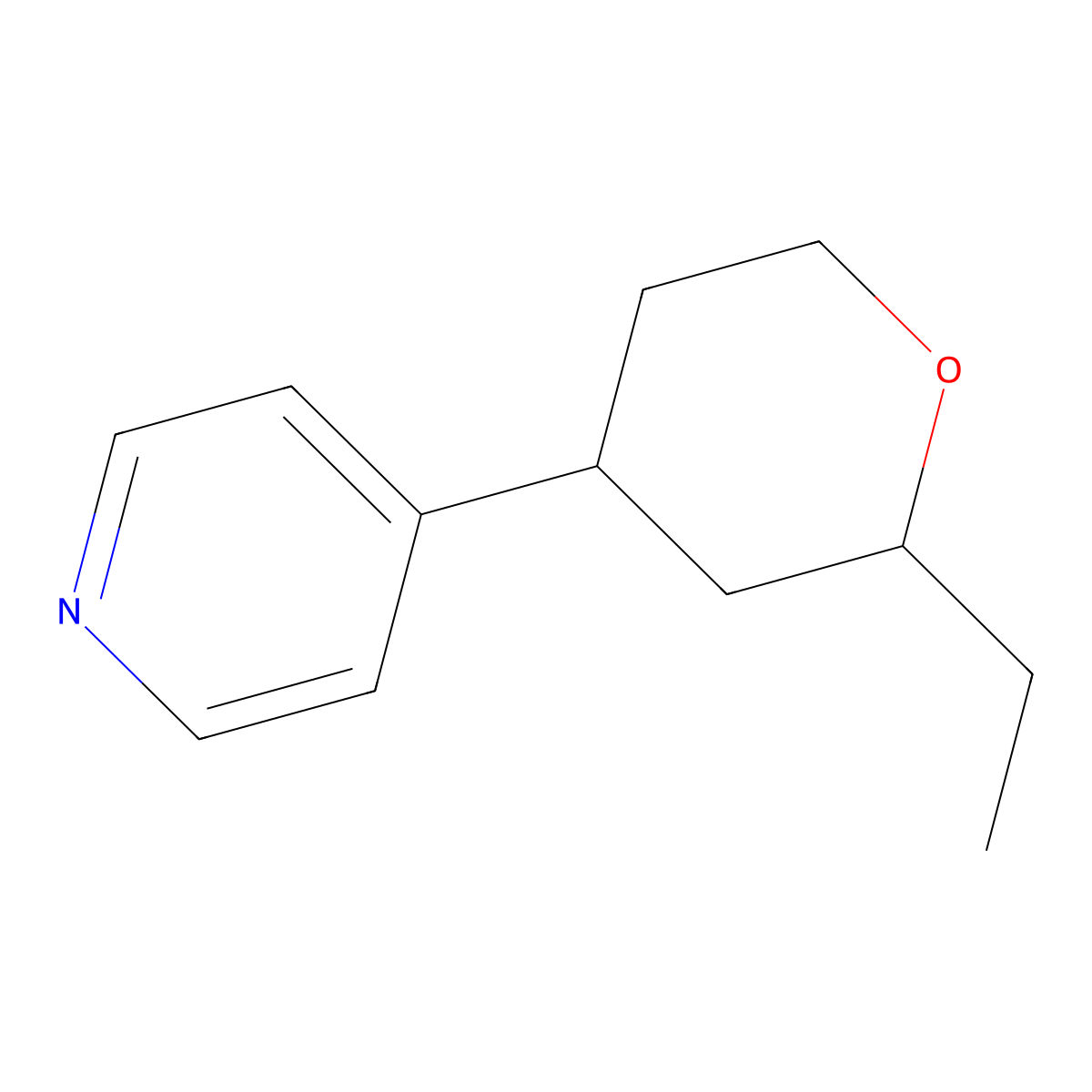 4-(2-Ethyl-tetrahydro-pyran-4-yl)-pyridine molecular structure, CAS 28538-92-3