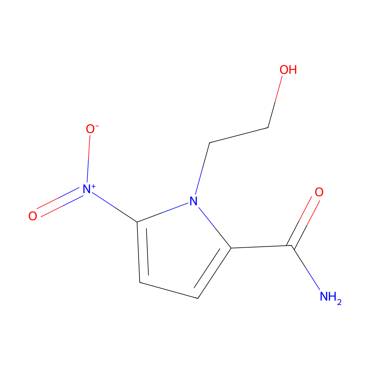 1-(2-Hydroxyethyl)-5-nitro-1H-pyrrole-2-carboxamide molecular structure, CAS 2854-09-3