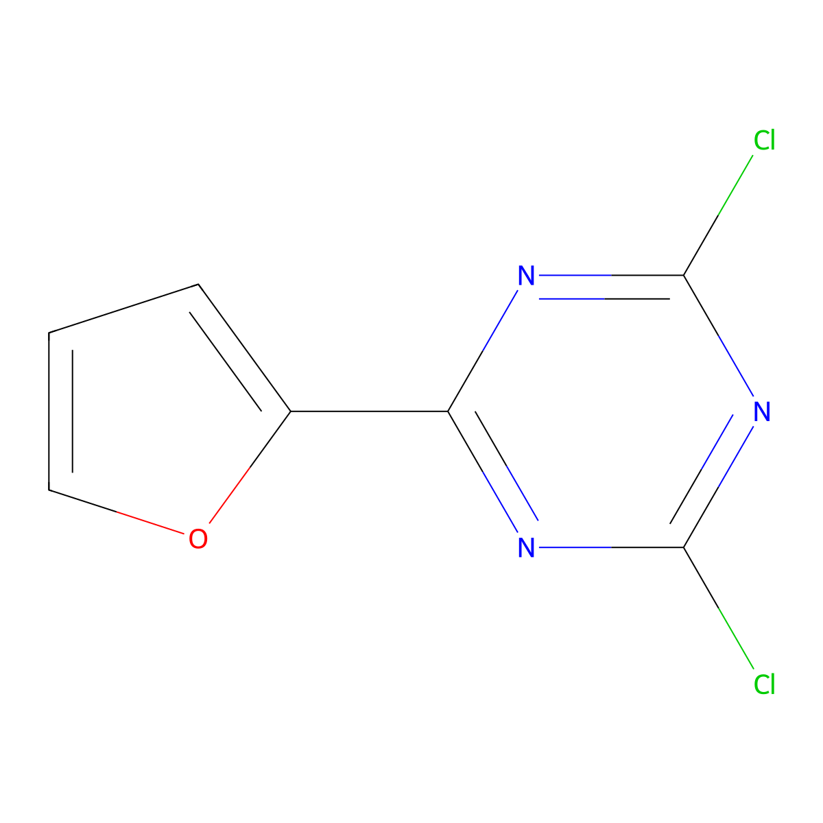 2,4-Dichloro-6-(furan-2-yl)-1,3,5-triazine molecular structure, CAS 2854-74-2