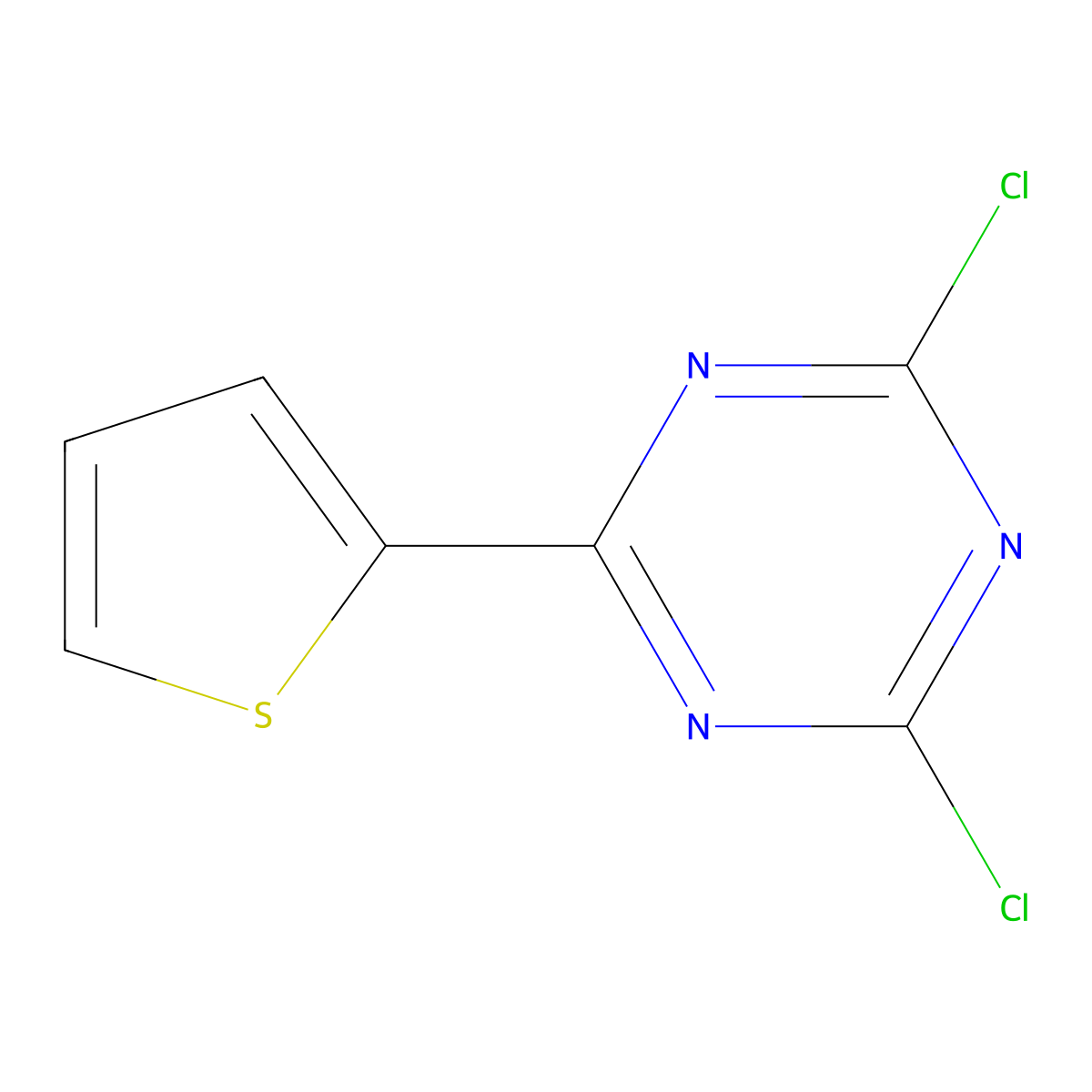 2,4-Dichloro-6-(thiophen-2-yl)-1,3,5-triazine molecular structure, CAS 2854-76-4