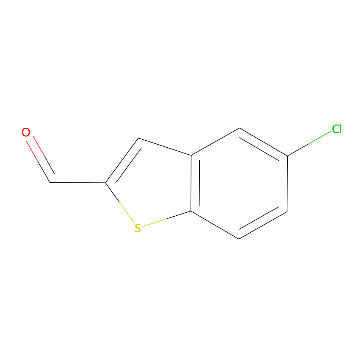 5-Chloro-1-benzothiophene-2-carbaldehyde molecular structure, CAS 28540-51-4