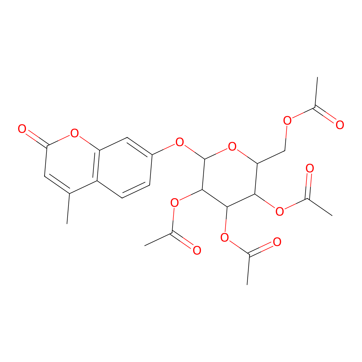 4-Methylumbelliferyl 2,3,4,6-tetra-O-acetyl-a-D-mannopyranoside molecular structure, CAS 28541-71-1