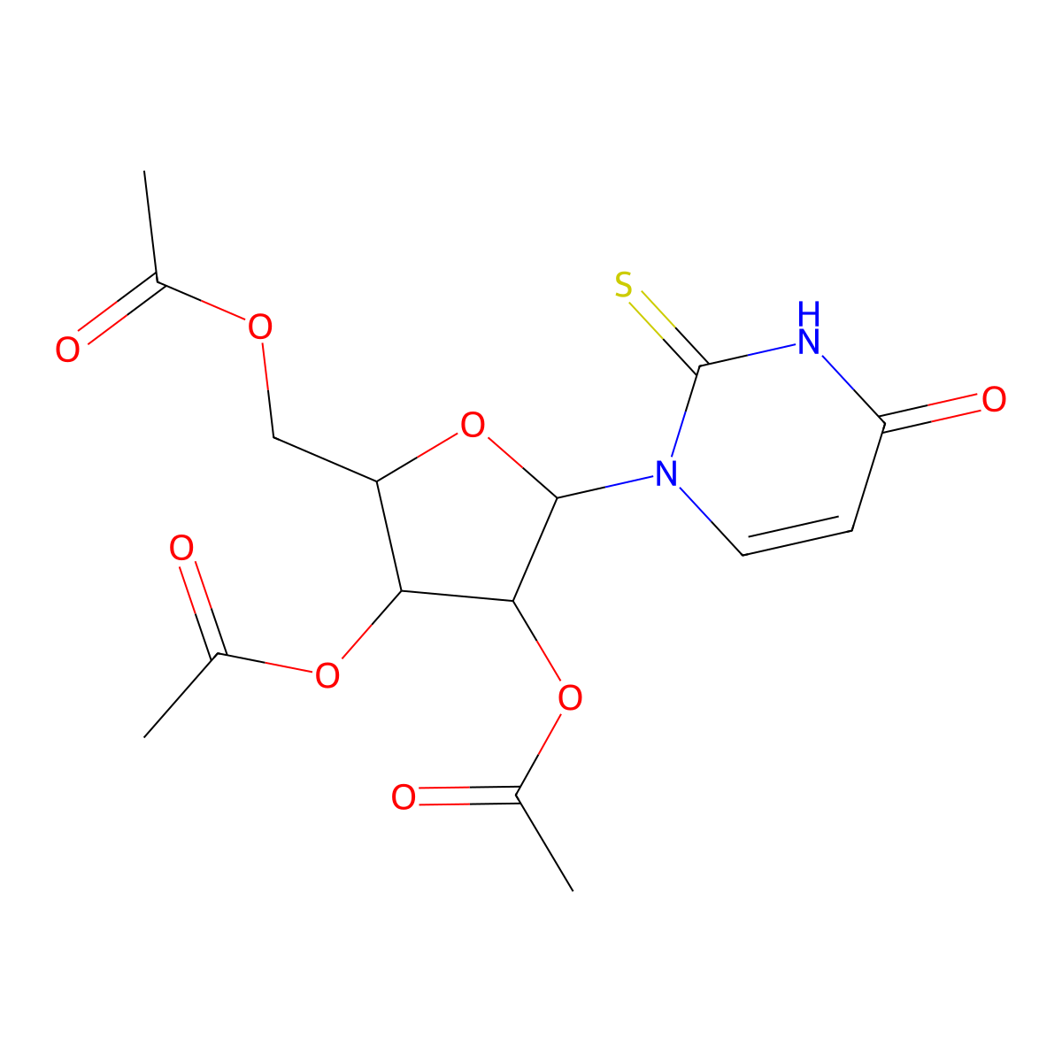 2',3',5'-Tri-O-acetyl-2-thiouridine molecular structure, CAS 28542-31-6